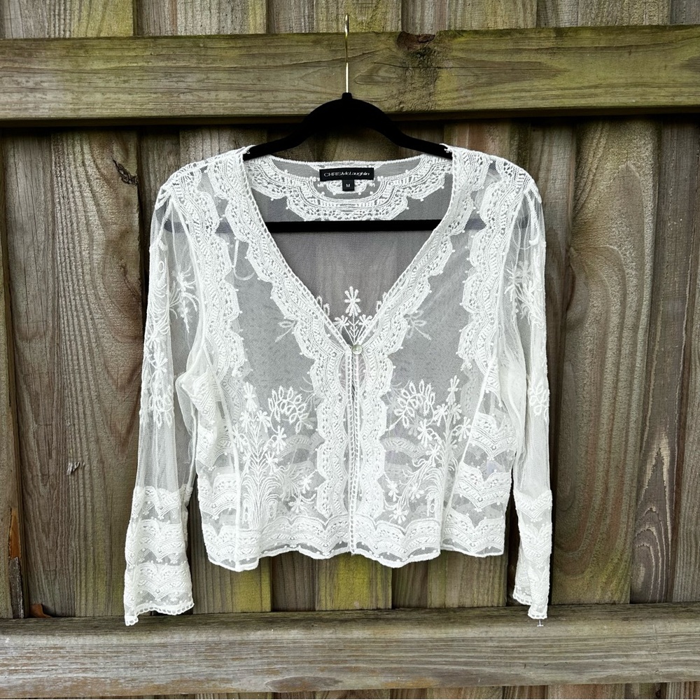 Cream Shrug Chris McLaughlin Cover Up Size Medium